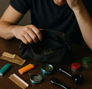 Bulky gear spread out on a table