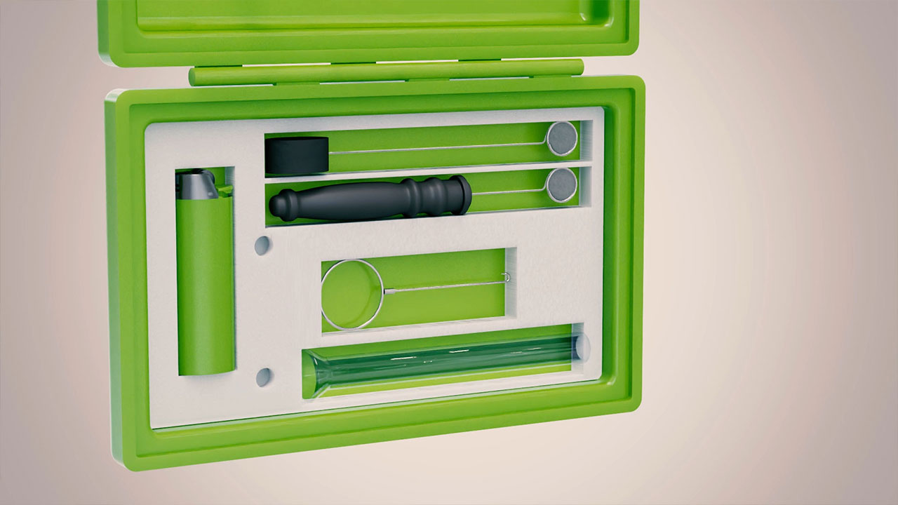 Interior compartments organizing smoking gear